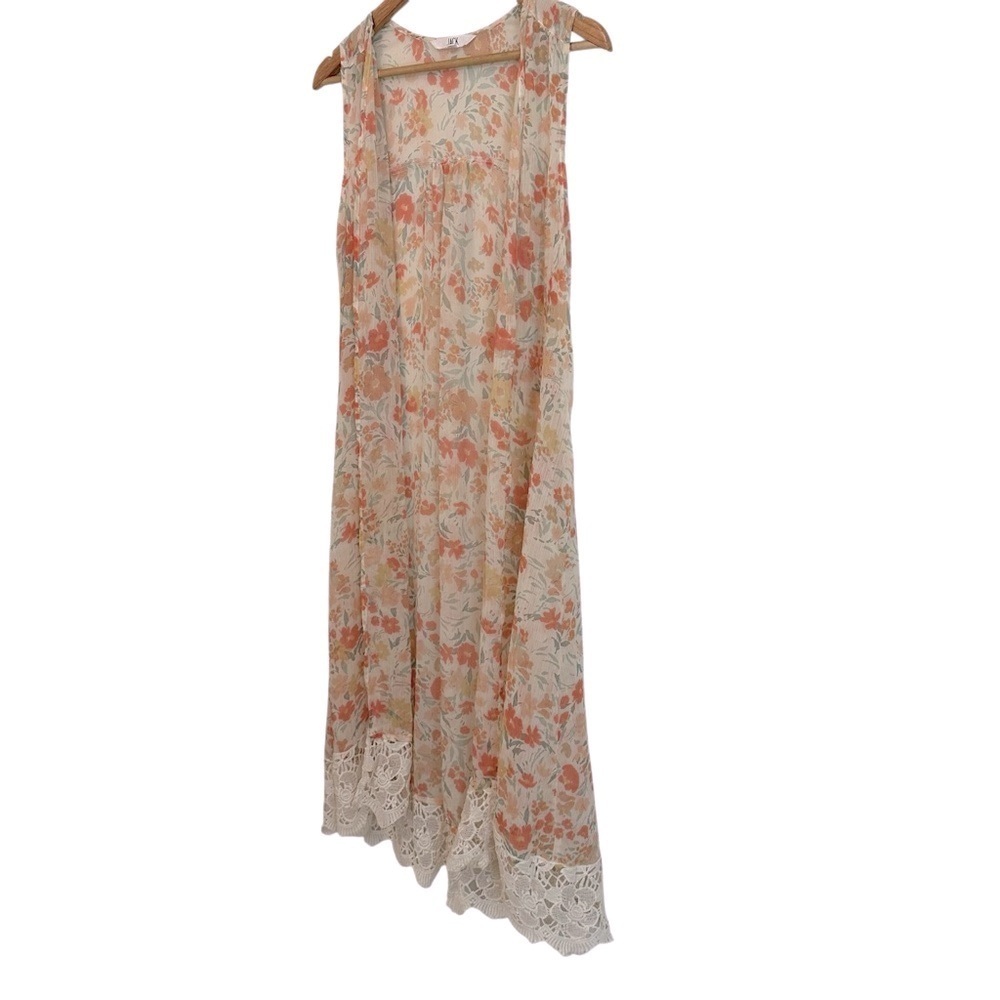 Jack Women's Small Sleeveless Ivory Floral Cottagecore Crochet Lace Overlay Top - Picture 4 of 4